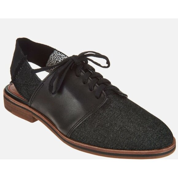 ED Ellen DeGeneres Fabric And Leather Oxfords Lavanah A291042  8.5 NEW - Picture 1 of 12